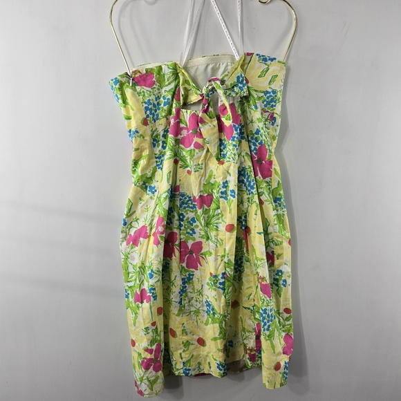 Lilly Pulitzer Franco Blue Eyed Girl Tie Back Strapless Multicolor Floral Dress - Picture 6 of 16